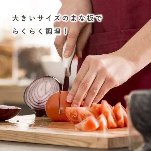 Pearl Metal Wood Cutting Board, Large, Rubberwood, Simplice C-1068