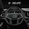 38cm Car Steering Wheel Cover Carbon Fiber Leather For 2017- Volkswagen Tiguan MK2 Passat B6 Arteon Touran Tiguan ID4 Etc