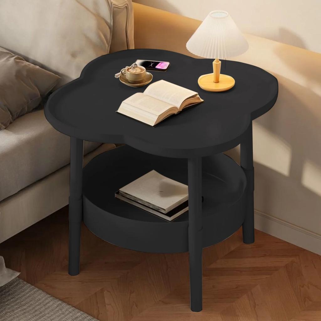 2 Tier Side Table, End Table Side Table Waterproof Small Sofa Coffee, Side Tables Bedroom Indoor Outdoor With Removable Tray For Living Room Bedroom B