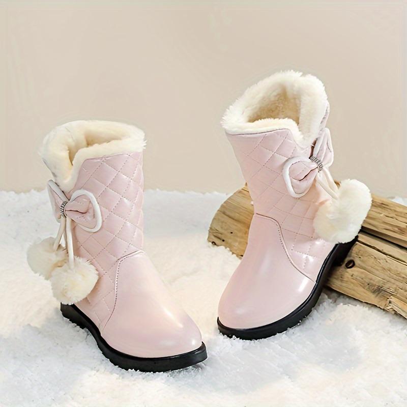 

Зимние сапоги для девочек, толстые теплые короткие сапоги принцессы, для девочек постарше, легко надеваются, толстые теплые зимние сапоги, для маленьких девочек 38 розовый