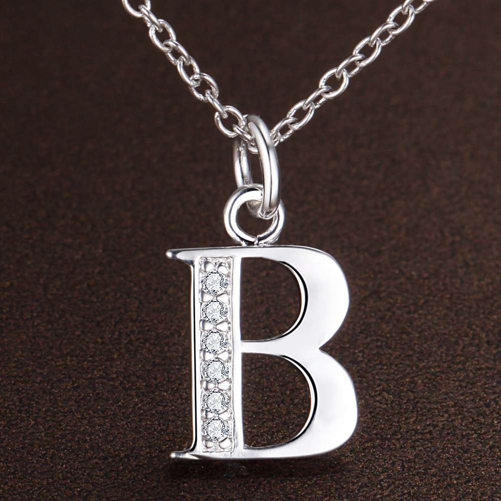 26 letters 925 sterling silver Necklace Pendant Shining 5A Zircon for Women Fashion Wedding Engagement Jewelry GiftsGood product