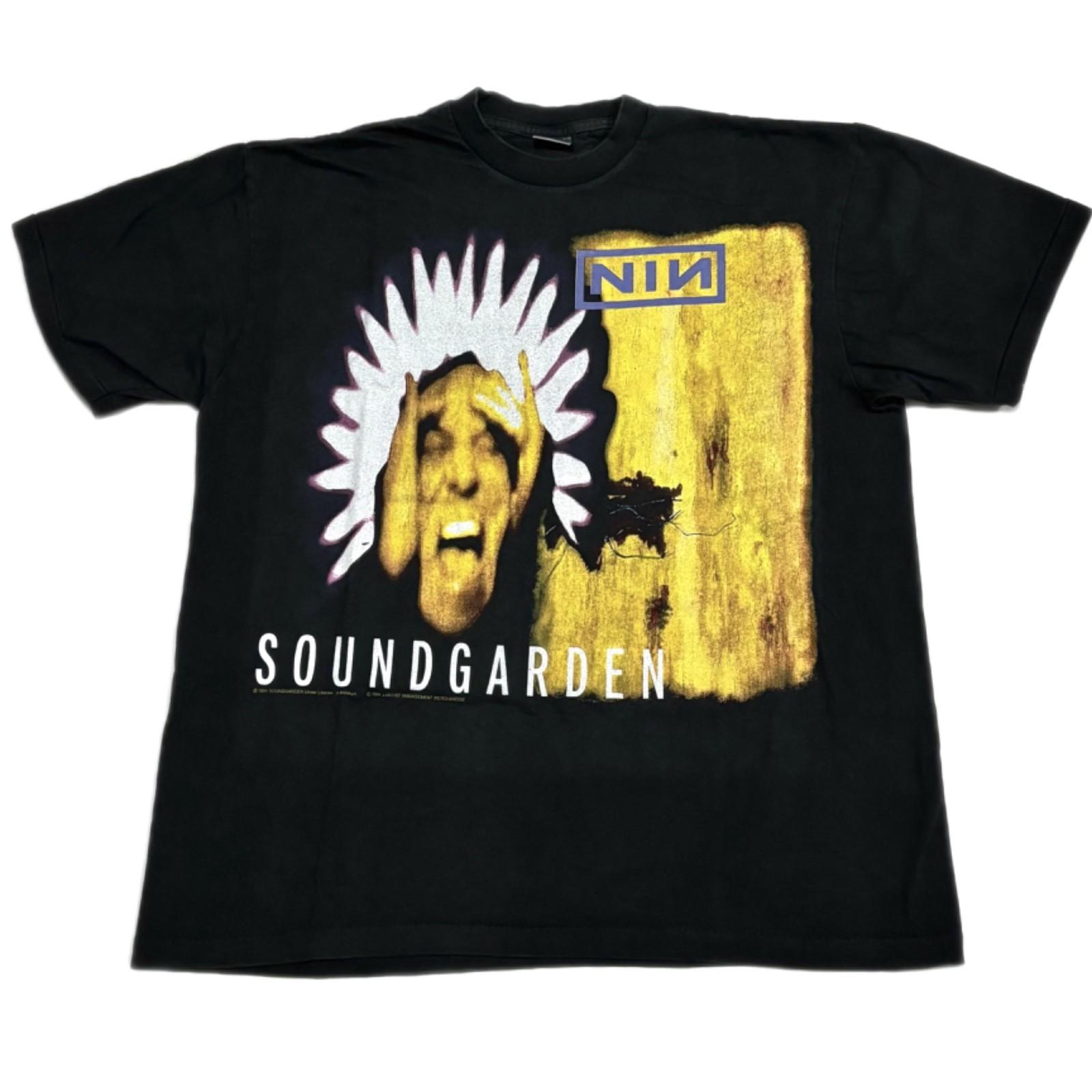 Vintage Soundgarden Nine Inch Nails NIN 90s Band Concert Tour XL T-Shirt REPRINT S
