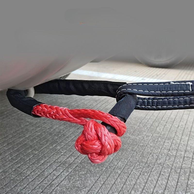 Soft Shackle Synthetic Rope Heavy Duty Offroad Tow Shackle Strap with Protective Sleeve for Jeep Truck SUV