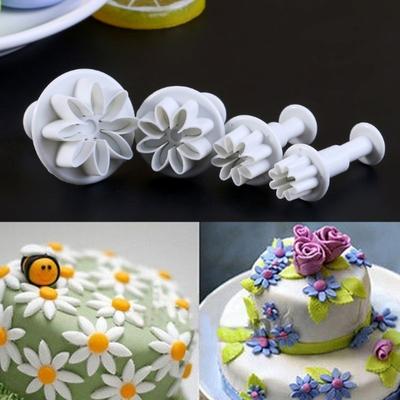 5x4Pcs Plastic Cake Mold Set Chocolate Cookie Cutter Fondant Decoration Tool