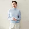 Women's Seven-Gauge Cashmere Sweater - Thick, Long-Sleeve, Solid Color, Half-High Neck Pullover for Autumn and Winter Warmth.