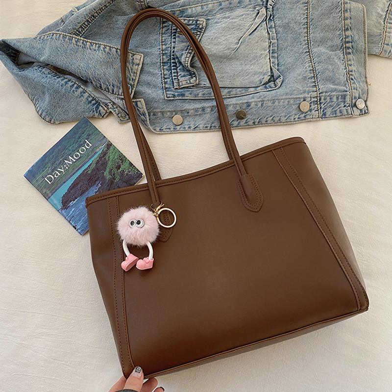 Chic Retro Pu Tote Bag For Fall 2023 Fashionable And Simple Shoulder Bag For Everyday Use