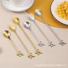 SeraphinaT Stainless Steel Leaf Spoon Coffee Honey Bird's Nest Lotus Root Flour
