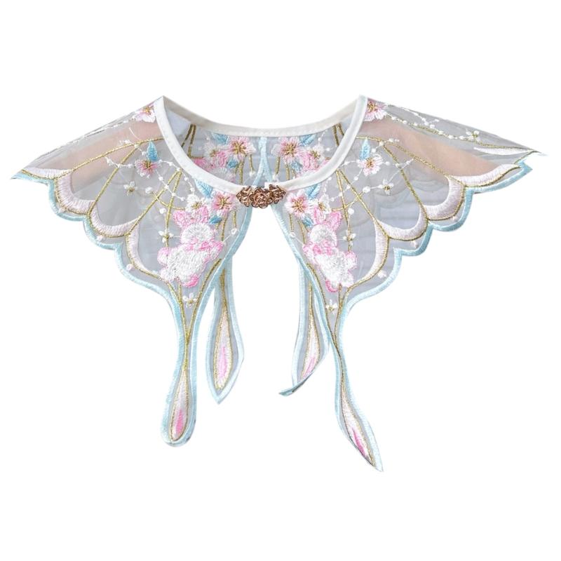 False Shawl Versatile Shawl Wrap Yunjian Collar Detachable Embroidery Hanfu Floral Decorative Chinese Yunjian Collar