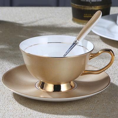 European Luxury Painted Gold Ceramic Afternoon Tea Coffee Cup Flower Tea Cup Water Cup Milk Cup