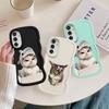 Case for Samsung Galaxy A11 A13 A16 A52 A14 A15 A21s A12 Soft Phone Cover A03 A04 A05 A23 A22 A33 A53 A06 Angry Cat Bow