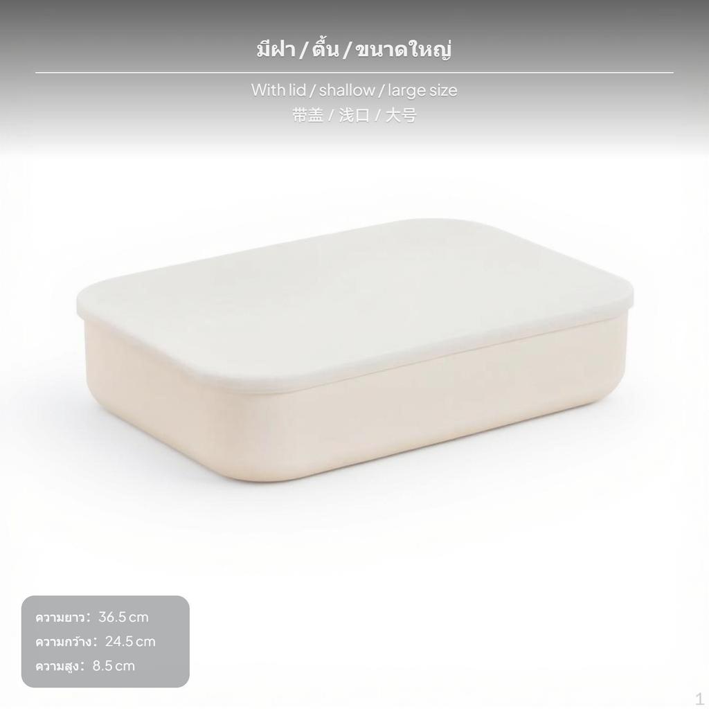 2Pack Plastic Storage Boxes with Lid, Japanese Organizer, Kitchen Bedroom Shallow S