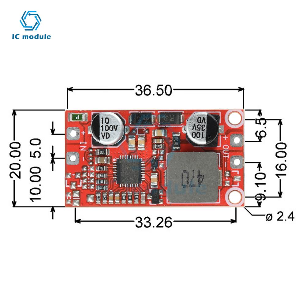 DC-DC 3A Step-Down Voltage Module 12-100V to 5V/12V Buck Converter with High Efficiency & Low Ripple for Power Supply