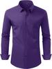 Men Solid Long Sleeve Dress Shirt with Black Buttons, 4-Way Stretch Wrinkle Free Business Formal Shirt, Cross-border Hot Selling Shirt