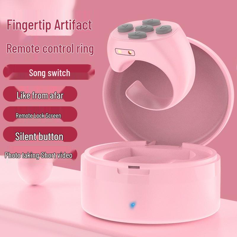 Bluetooth Finger Ring Remote Control with Charging Case: Camera & TikTok Selfie Controller