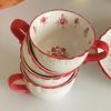 Ceramic cup Coffee cup Water cup Mug Tea cup Cup Dedicated Japanese style Ceramic Floral pattern Couple For home Milk