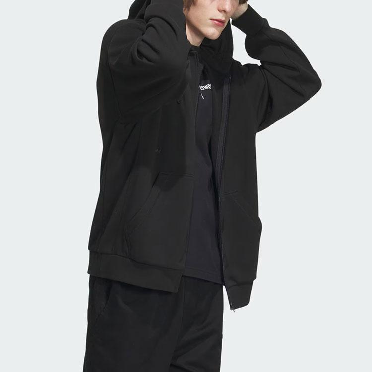 Adidas Heavy French Terry Hooded Jacket With Logo Men Outerwear Black IT3963