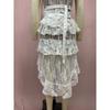 Women's Summer One-button Irregular Lace See-through Halter Dresses