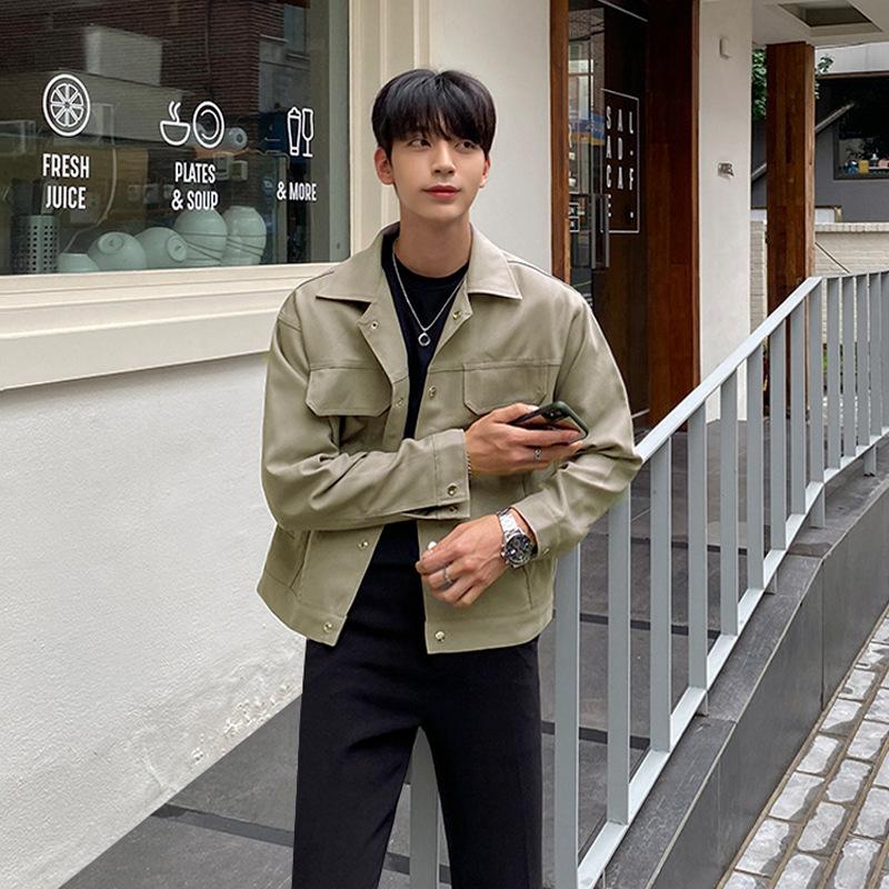 Jackets, Coats, Men's Autumn Korean Trendy Clothes, Casual Autumn Clothes, Spring and Autumn Lapels, Light and Mature Style Tops