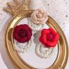Imitation Perle Hochzeit Handgelenksblume Corsage Armband Braut Brautjungfer Stoff Kamelie Brosche Anstecknadel Handblume Schnalle Anstecknadel