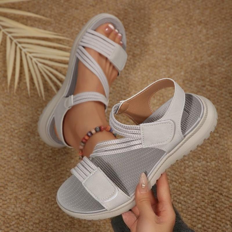 

Wholesale casual Velcro sandals, new European and American style women s sandals, plus size wedge heels with stitching. 43