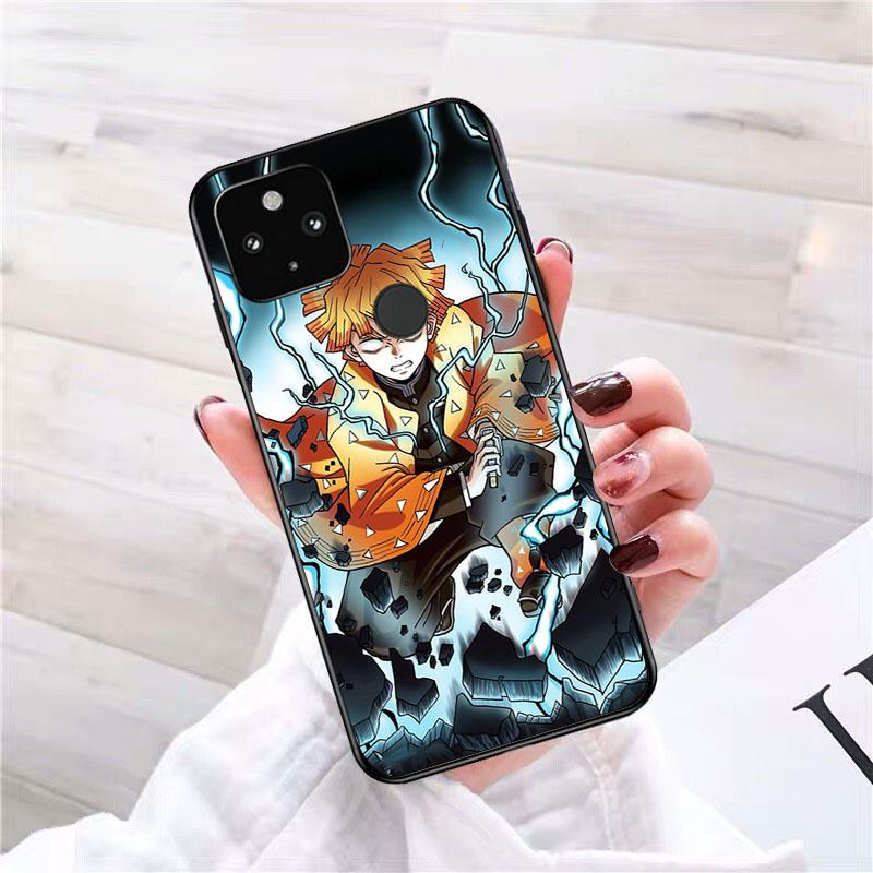 כיסוי טלפון אנימה Demon Slayer Agatsuma Zenitsu לגוגל פיקסל 7 פרו 7 6A 6 פרו 5A 4A 3A פיקסל 4 XL פיקסל 5 6 4 3 XL 3A XL 2 XL