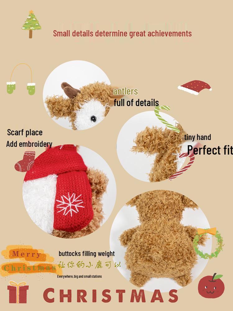 2024 Christmas Reindeer Scarf & Holiday Figurine Gift