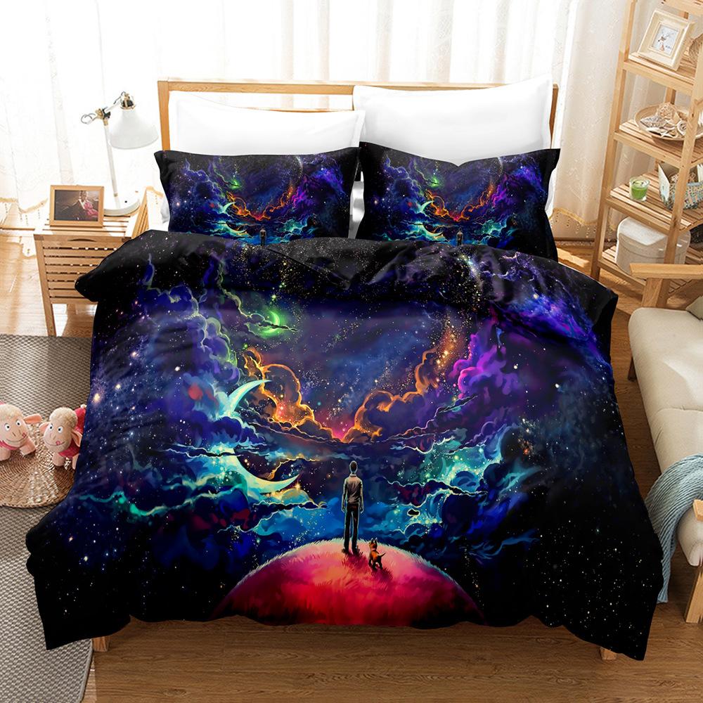 3D Digital, Planet, Space, Earth, Bedding Four-Piece Three-Piece Set Of Sheets