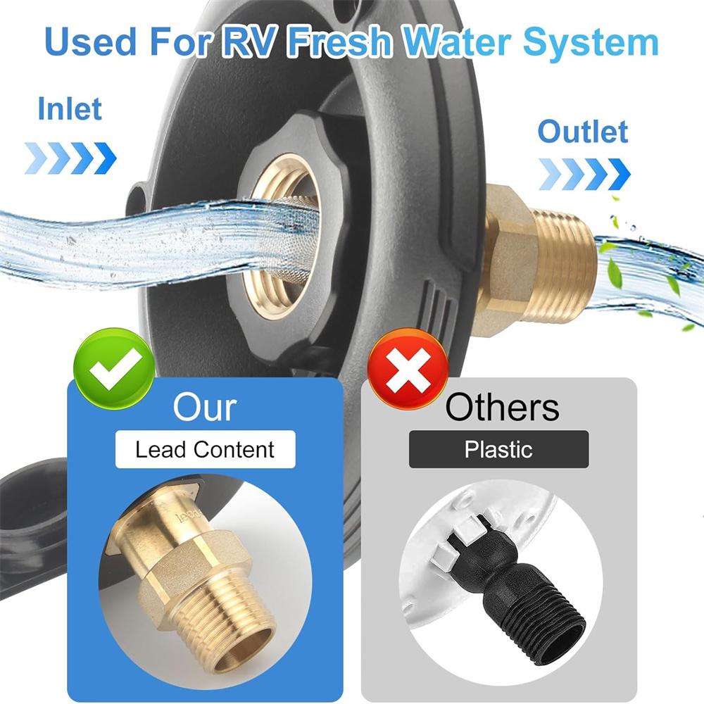 New Water Fill Inlet with Check Valve For Camper RV Trailer Motorhome Trailer