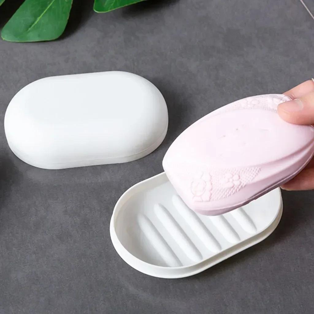 Soap Box Case Dishes Waterproof Leakproof Soap Box Cover 4 colors Bathroom Accessories Toilet Laundry