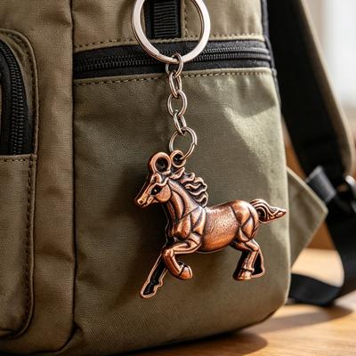 Keychain Pendant Zinc Alloy Texture Horse Charm Lightweight Portable Key Chain Backpack Bag Accessory