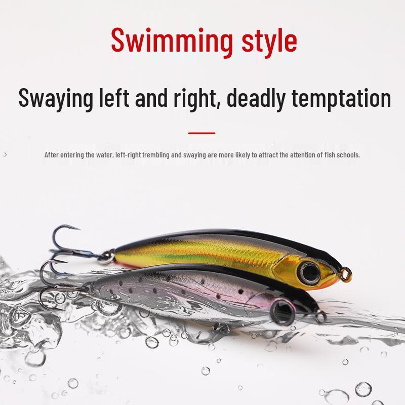 Whitebait Sinking Pencil Trembling Micro Lure for Long Casting, Artificial Bait for Culter, Perch, Mandarin Fish.