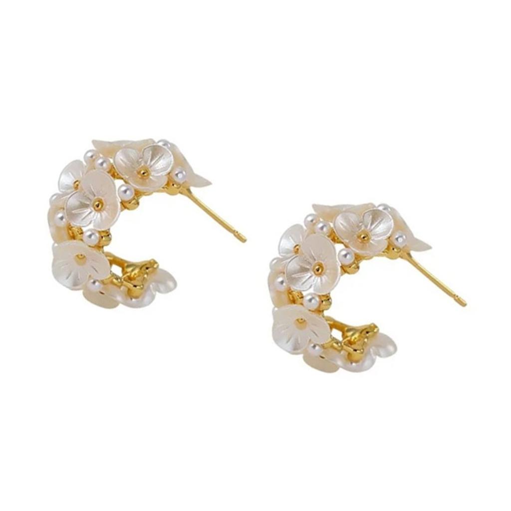Sophisticated Earrings Ear Jewelry Flower Studs Earrings Unique Ear Pendant Alloy Texture Ear Pin for Fashion Lover