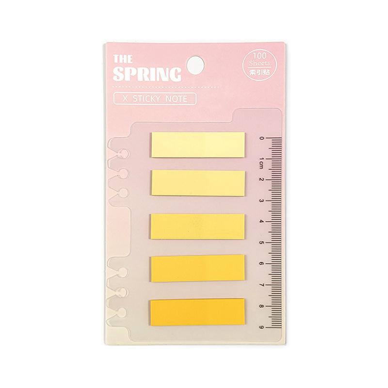 100 Sheets Color Transparent Waterproof Loose-Leaf Label Sticky Notes Index Tab Strip School Office School Stationery Supplies