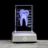 3D Lasers Etched Crystal Human Organs Model Anatomical Heart/Teeth Figurines Glass Paperweight with LED Base Doctor
