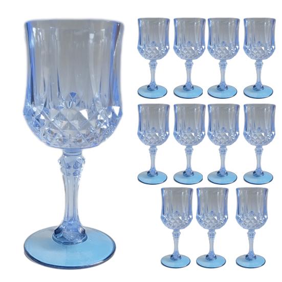 12Pcs Wine Glasses Cordial Goblet Glasses 220ml Reusable Plastic Cocktail Glasses for Weddings Parties