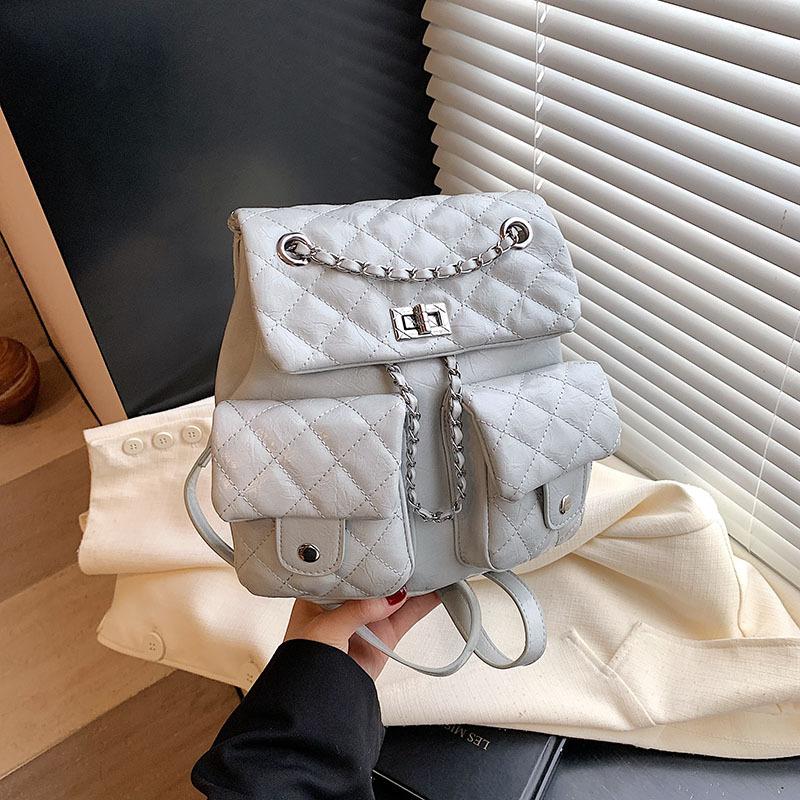 Backpack Women's Backpack Women's New Fashion Design Sense Travel Lightweight Chain School Bag