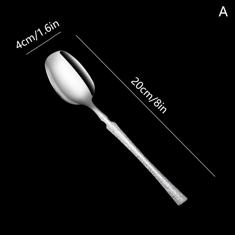 

1Pcs Stainless Steel Square/Round Head Spoon Soup Spoon Rice Spoon Longhandle Tableware Spoon Kitchen Utensils A
