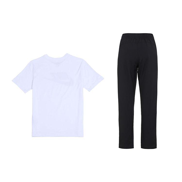 Nike Logo-Print Rundhals Kurzarm Pullover Einfarbig Locker Geschnitten Mittelhoch Lang Casual Sport Set Herren Sets AR5005-101+DM6627-010