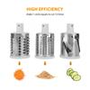 3 Drum Blades Cheese Grater Rotary Handheld Fruit Vegetable Slicer(Red)