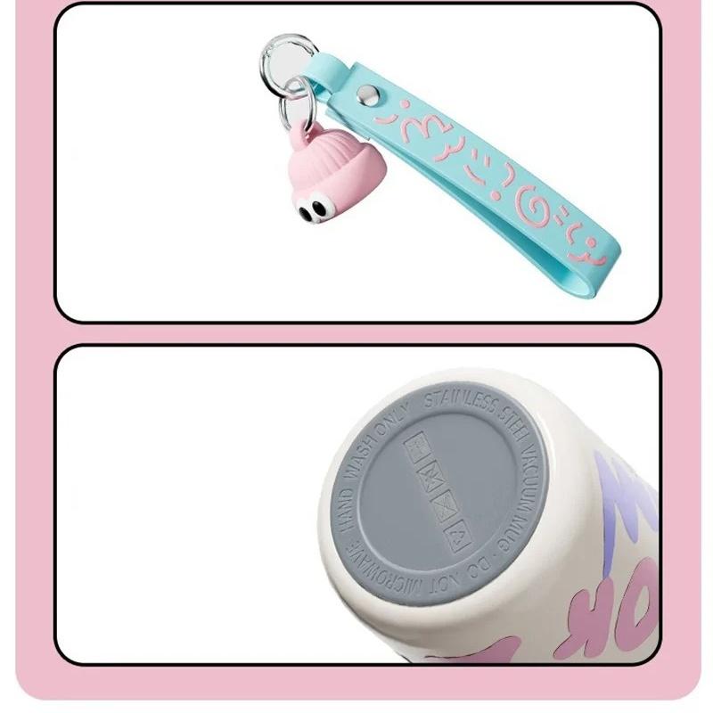 COOKER KING Sports Thermos Cup Stainless Steel Water Cup Colorful Patterns Insulated Water Bottle with Straw Hot & Cold Flask