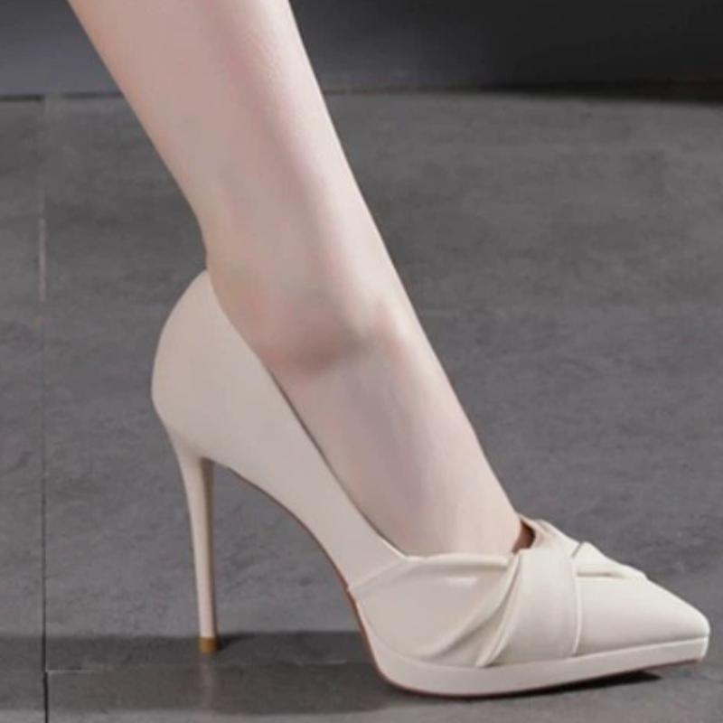 Fashion 2025 European and American Sexy Slim-heeled Women's Shoes Fashion PU Pointed Toe Stiletto Sandals Office Girl Elegant High Heels