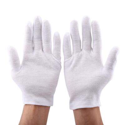 12 Pairs Practical White Cotton Work Safety Glove for Coin Jewelry Silver Inspection Protection