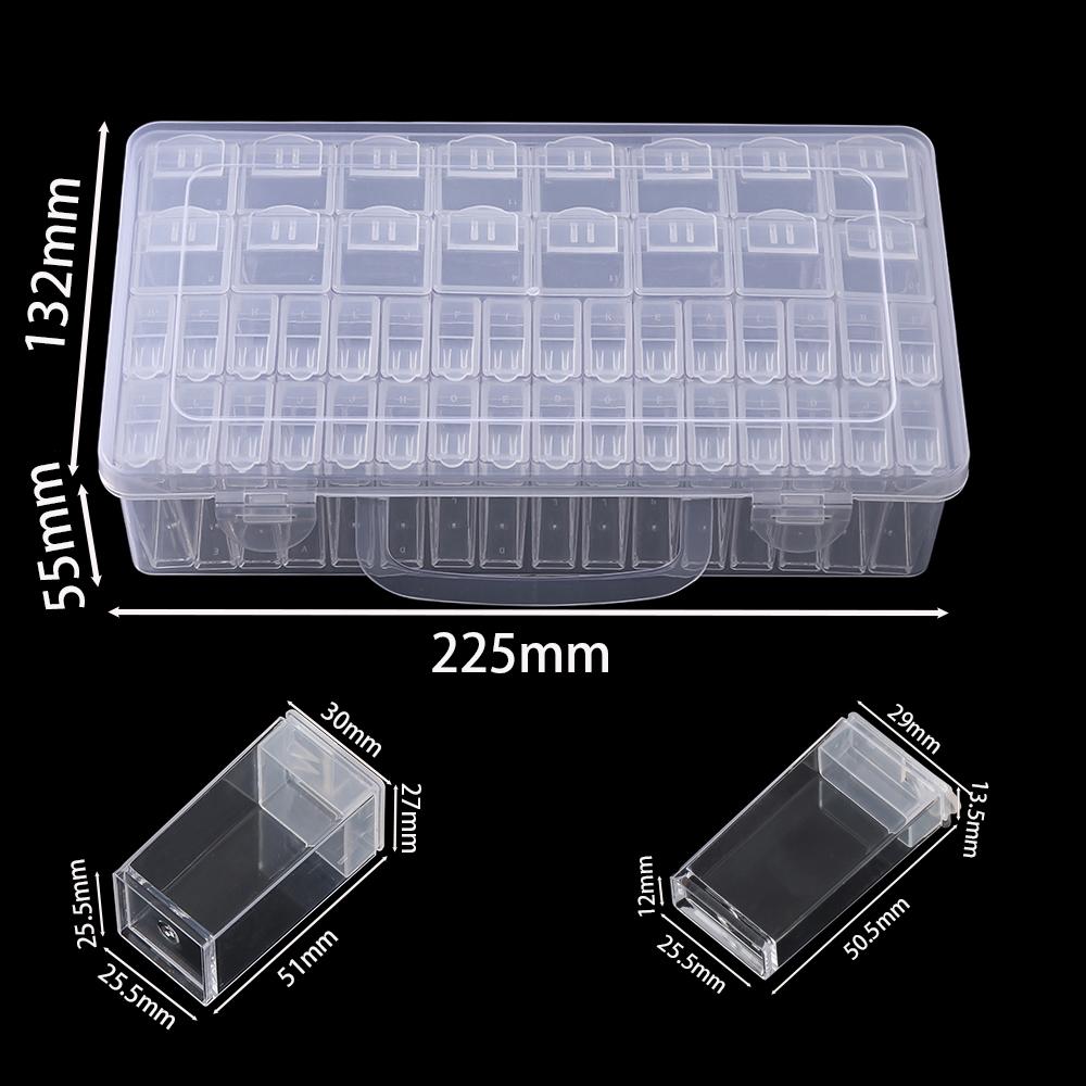 1pc 32/40/42/48/56/64 Slots Plastic Storage Box for DIY Diamond Painting Beads Charms Jewelry Accessories Storage Organizer Box