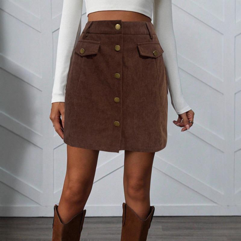 Women's Skirt Solid Color High Waist Fashion Versatile Straight Skirt 2025 Autumn and Winter New Style