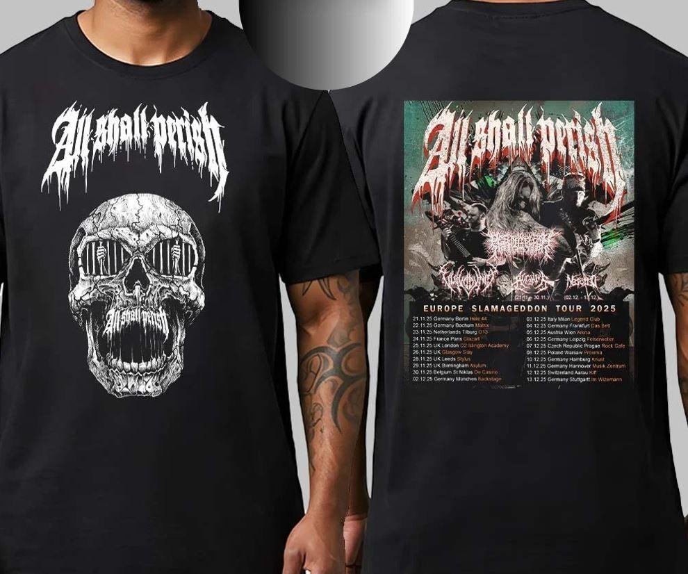 

All Shall Perish Europe Slamagedon Tour 2025 Список дат Футболка для старта 1 4XL