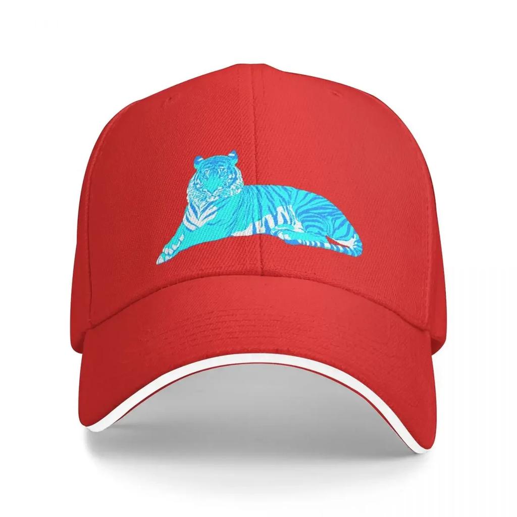 Turquoise Irritated Tiger Baseball Cap Sunhat Rugby Luxury Hat Caps For Women Men's