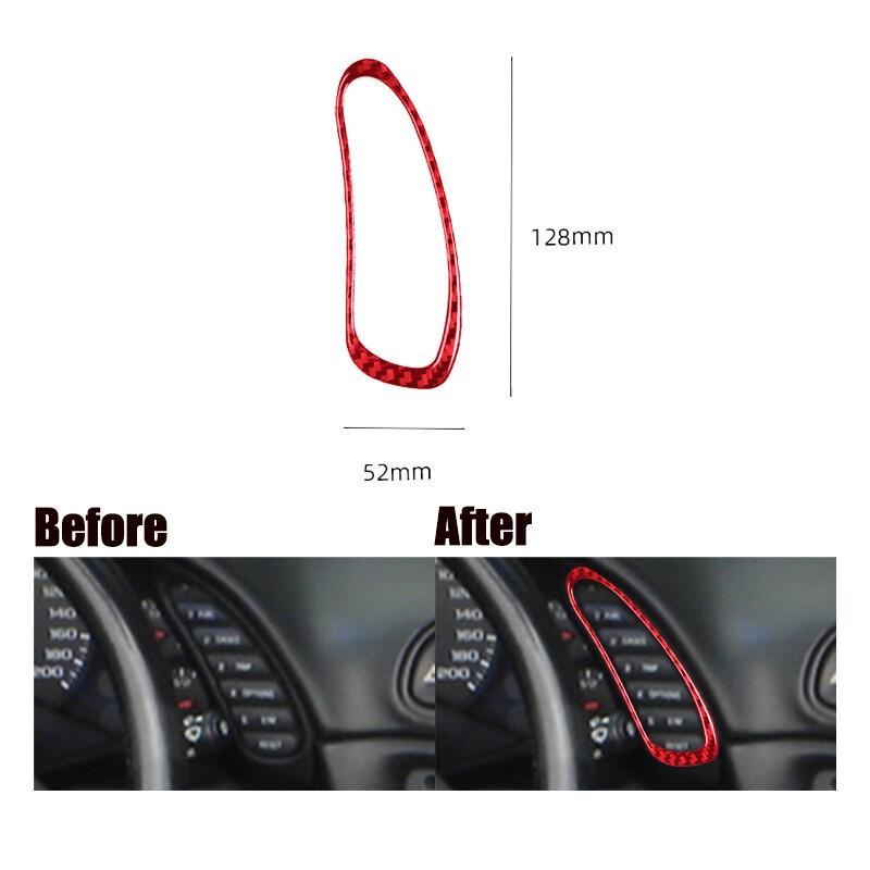 Red Carbon Car Right Side of Console Button Trim For Chevrolet Corvette C5 98-04