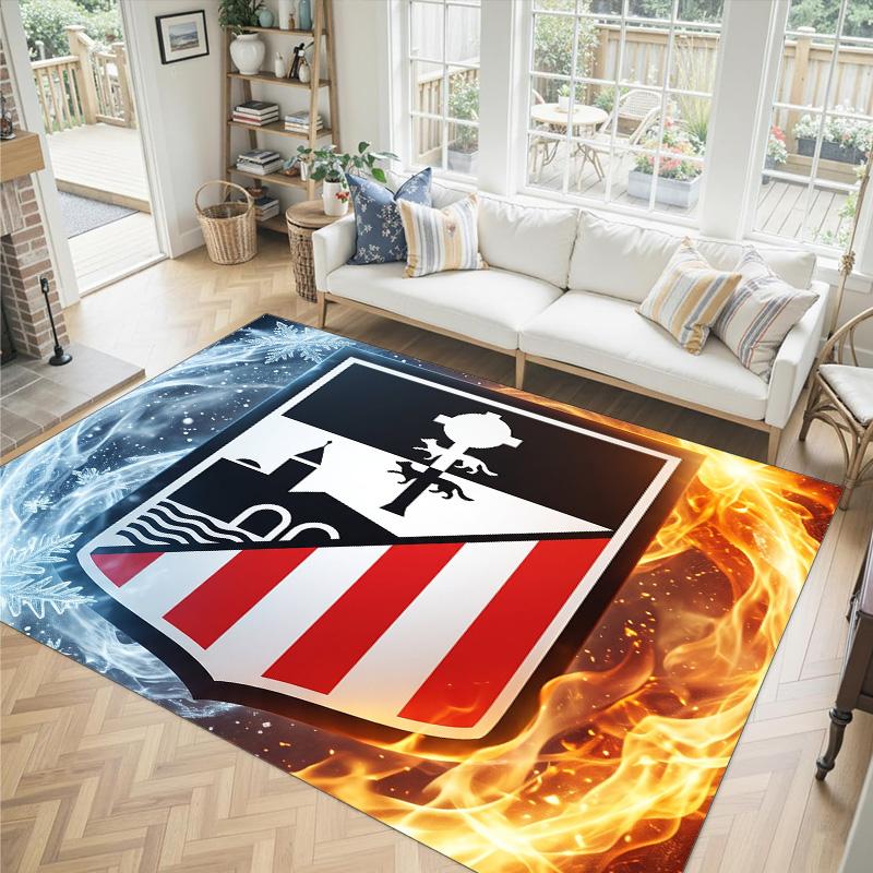 Athletic Bilbao Football Design Crystal Velvet Carpet Cozy Non?Slip Printed Rug For Bedroom Living Room Entrance
