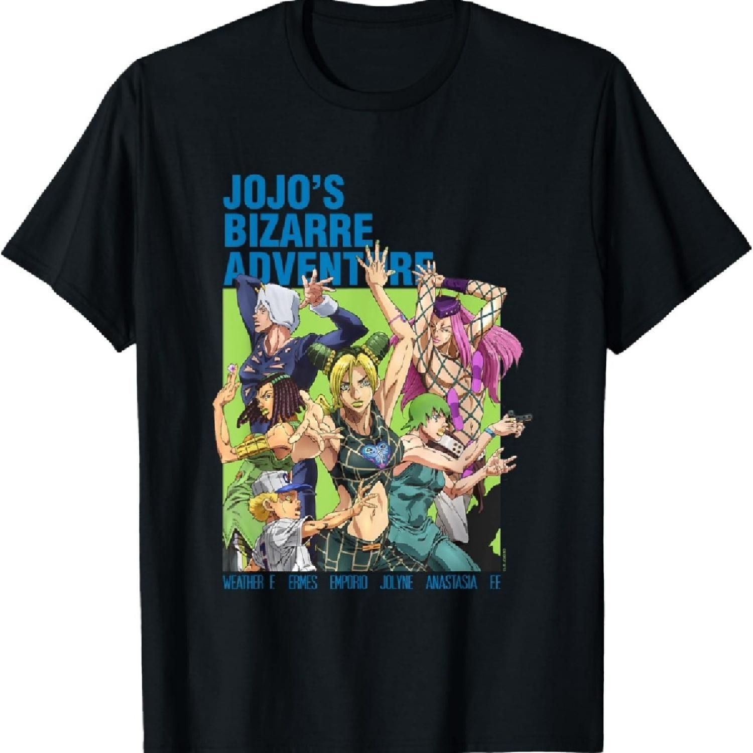 

JoJo s Bizarre Adventure Part 6 Stone Ocean Group Pose Anime T-Shirt XXXXXL чорний