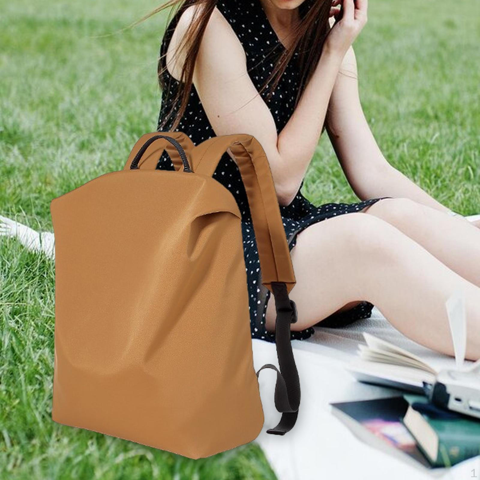 

Backpack Adjustable Shoulder Straps Rucksack Zipper Female Male Travel Bag Work for Shopping коричневий